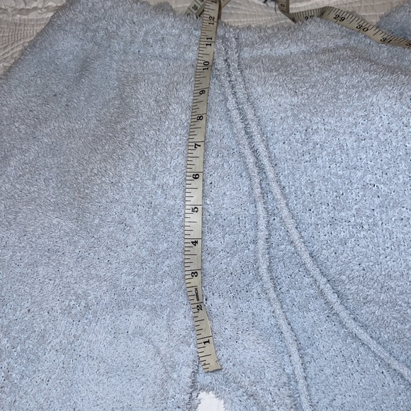 MESHKI Notched Hooded Fuzzy Cropped Sweater & sweatpants. Baby blue color XS set - Picture 16 of 17